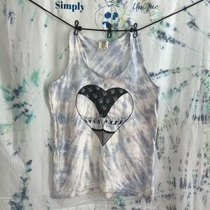 Drop Dead White and blue tie dye Tank Top